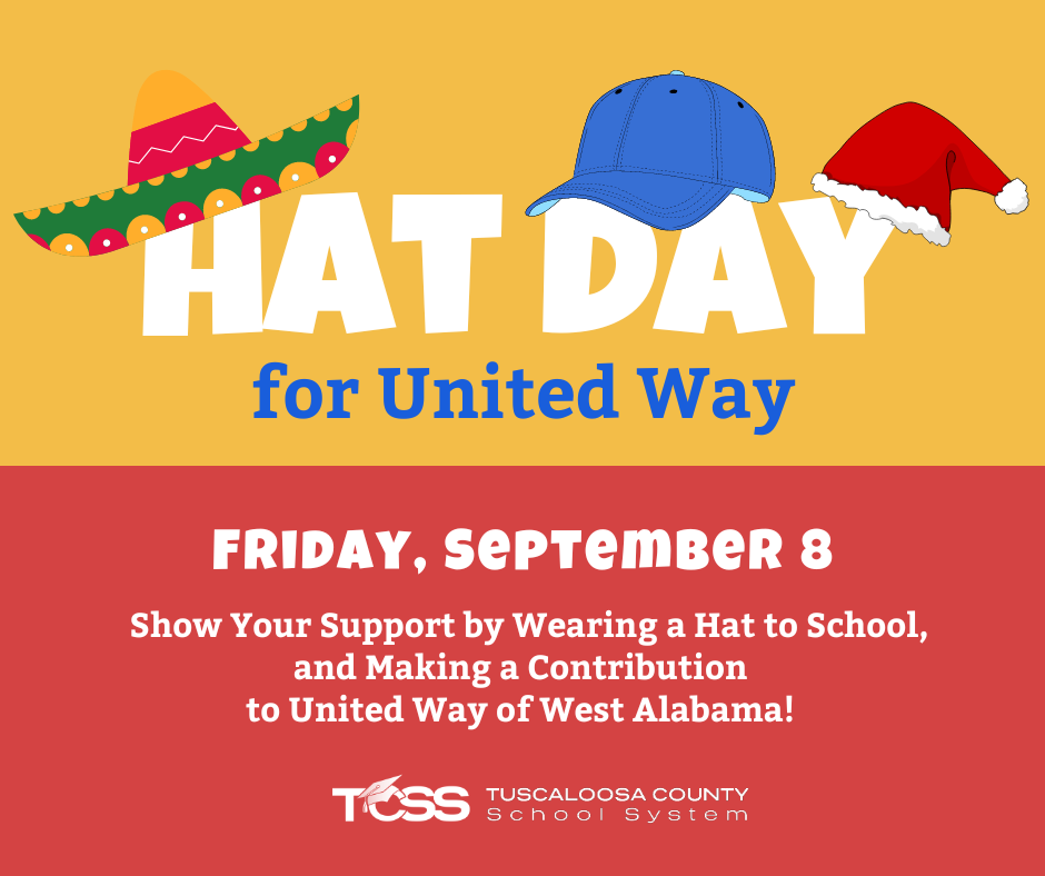 hat day for united way (text with hats on top of the letters) all other information available in text on this page hat day for united way (text with hats on top of the letters) all other information available in text on this page